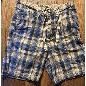 Abercrombie & Fitch  Shorts Mens 32  Blue Tartan  Plaid Y2K Vintage